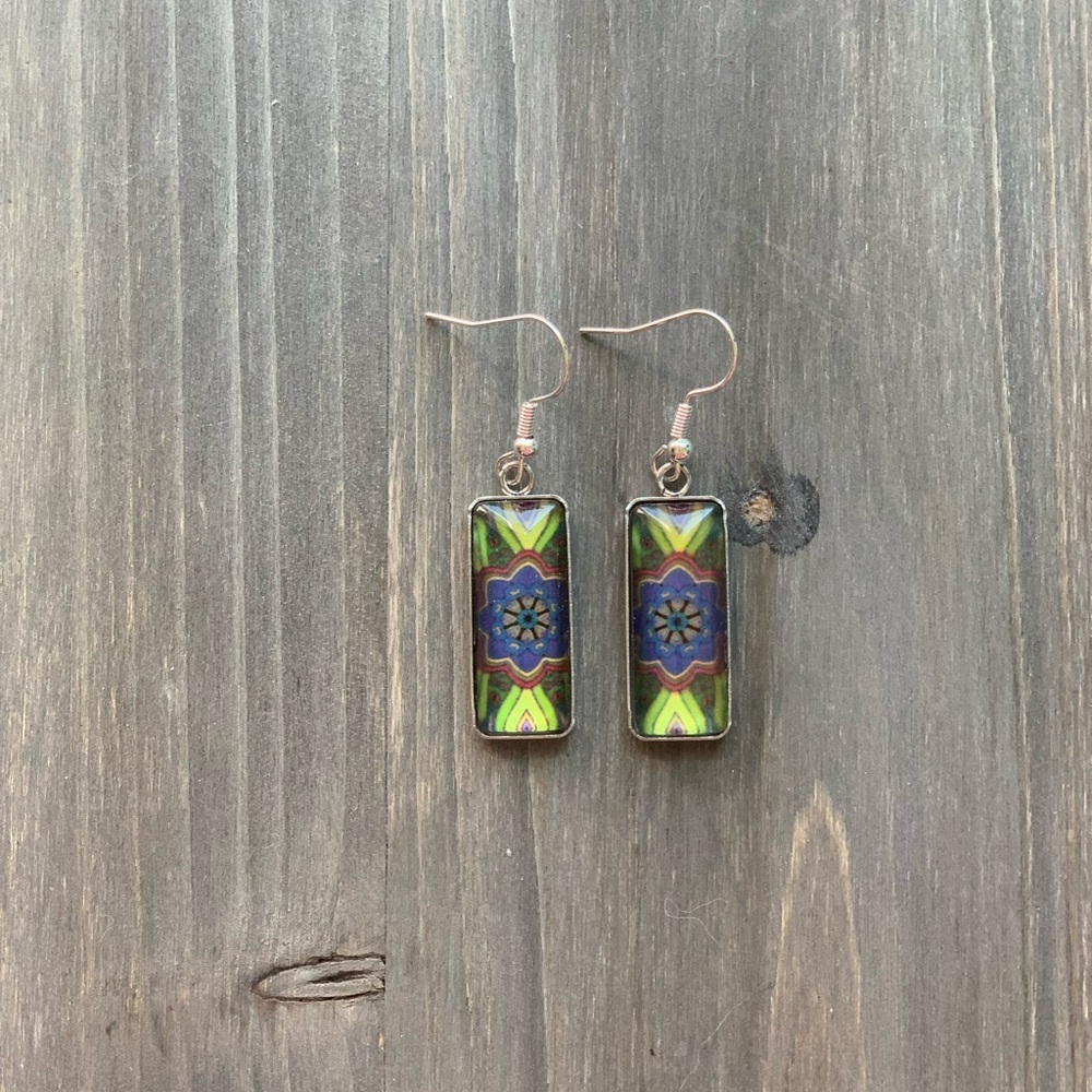 3/$20-Colorful Rectangular Dangle Earrings